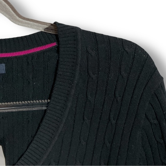 Tommy Hilfiger Womens Cable Knit Sweater Sz M Slim Fit Black NWT Preppy - Picture 5 of 12